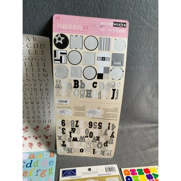 Scrapbooking & Crafting Supplies Bundle: Stickers Magnetic Snaps Die-Cut Shapes - Picture 6 of 9